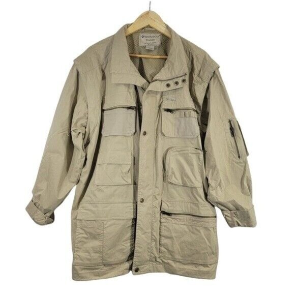 Weekender Traveler Adventure Series Fishing Hiking Jacket Mens XL‎ Tan EUC - Picture 1 of 12